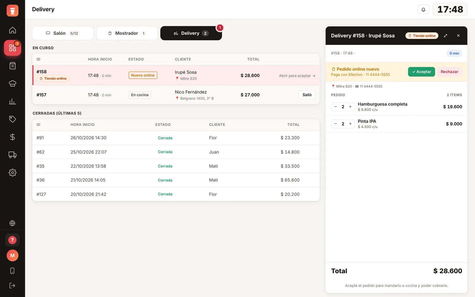 Pedidos online sin comisiones